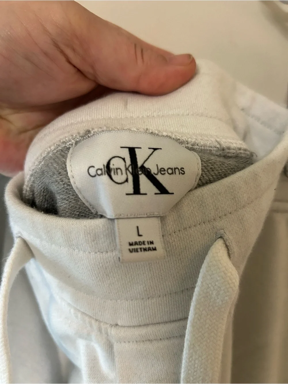 Calvin Klein Jeans Off-White Drawstring Hoodie